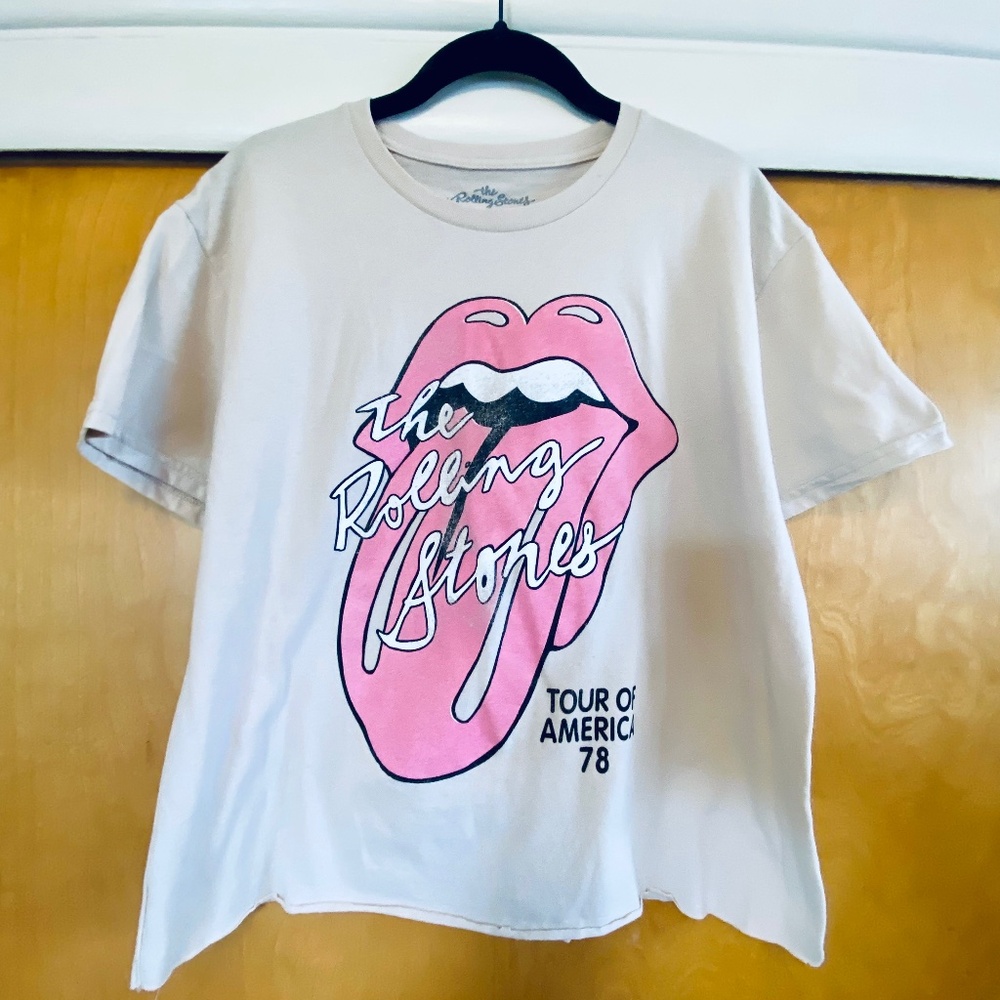 The Rolling Stones Crop Top Graphic Tee Size L